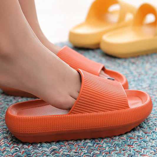 Klapki domowe Unisex na grubej podeszwie gumowe
